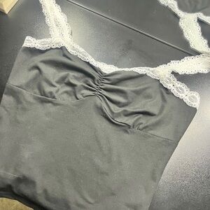 Elegant Black Lace Trim Camisole